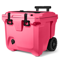 BrüTank 35-Quart Rolling Cooler Neon Pink