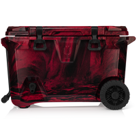 BrüTank 55-Quart Rolling Cooler Red & Black Swirl